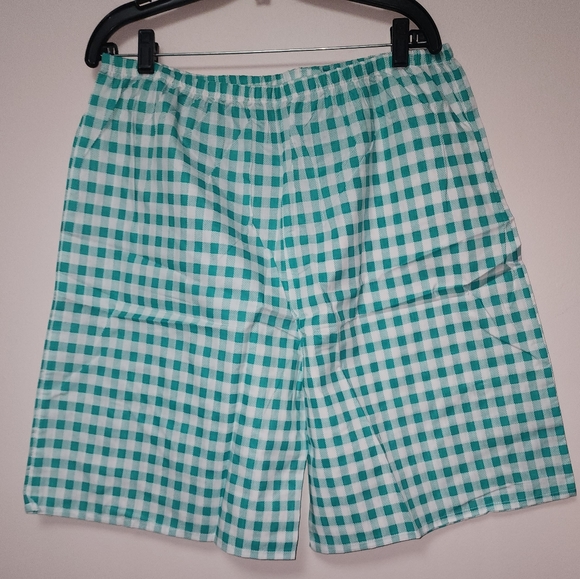 Anthony Richards Green and White Check Pattern ShortSet Pajamas 1X New - Picture 11 of 11